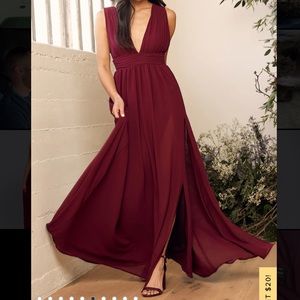 Heavenly Hues Burgundy Dress from Lulus